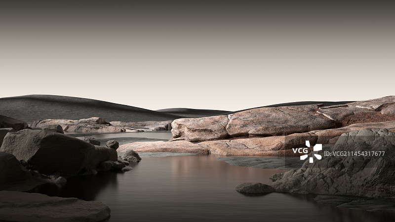 三维渲染抽象山脉地形背景图片素材