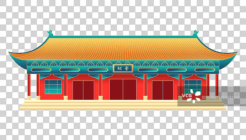 太原城市地标建筑插画图片素材