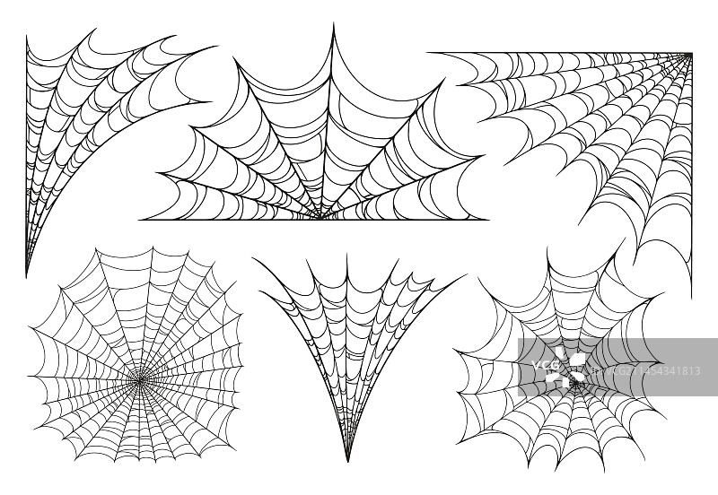 蜘蛛网单色贴纸套装图片素材