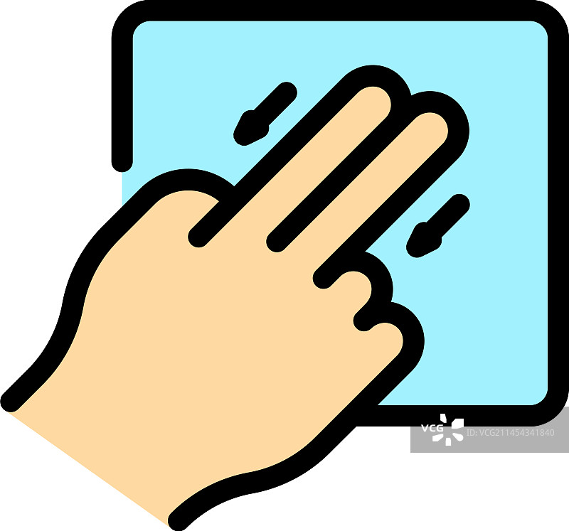 智能手指移动图标（扁平风格）图片素材