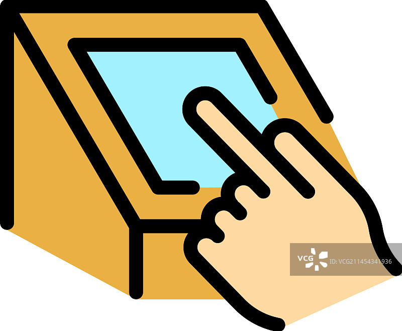 触摸手指扁平图标图片素材