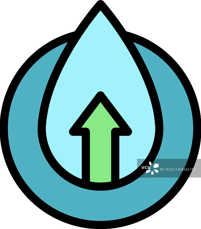 扁平风格的水能源图标图片素材