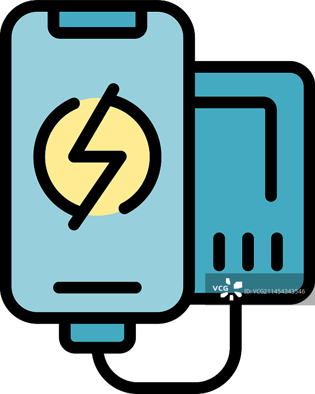 手机充电图标（扁平风格）图片素材