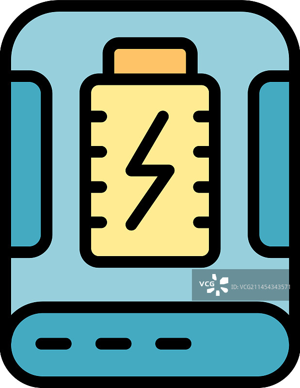 扁平风格的USB移动电源图标图片素材