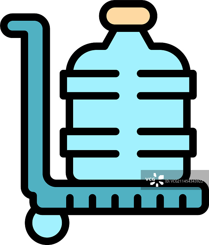 购物车水瓶扁平图标图片素材