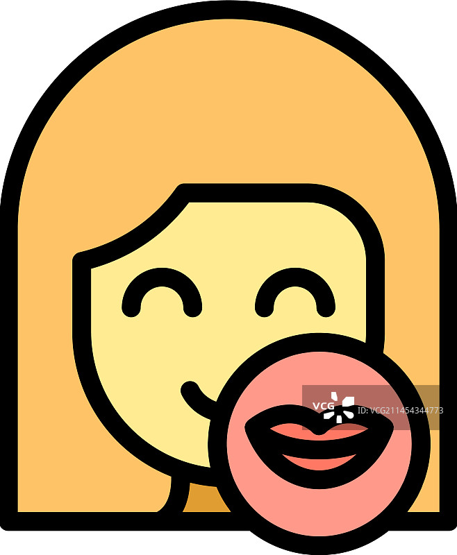 修辞嘴唇图标（扁平风格）图片素材