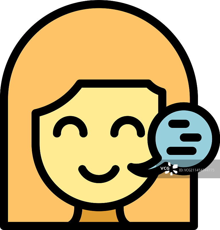 女性语音图标（扁平风格）图片素材