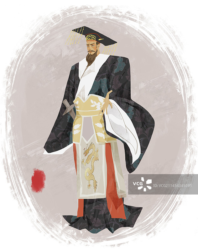 历史名人秦始皇插画图片素材