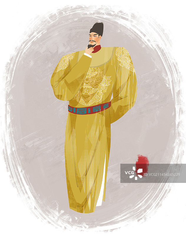 历史名人朱元璋插画图片素材