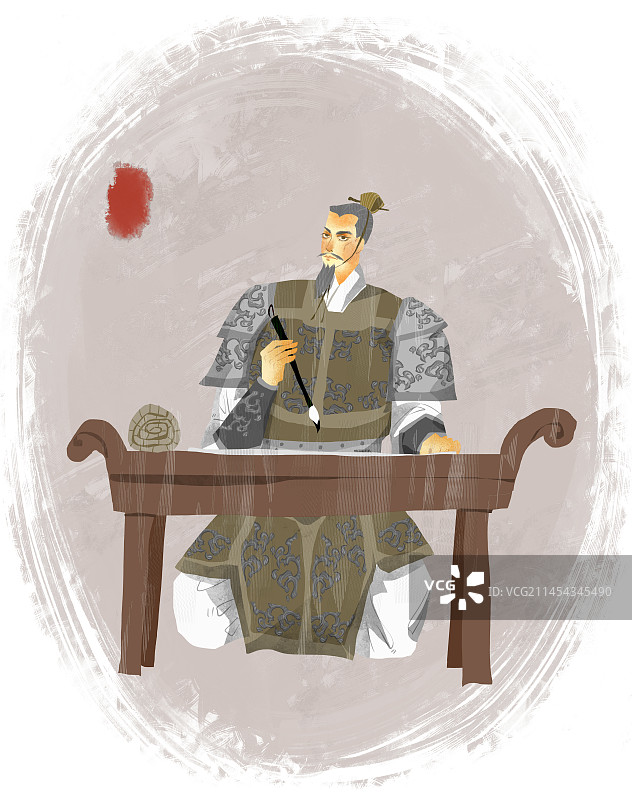 历史名人孙武插画图片素材