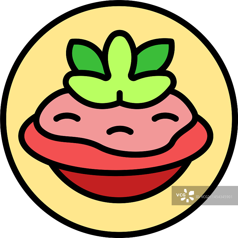 开胃菜：意式烤面包图标（扁平风格）图片素材