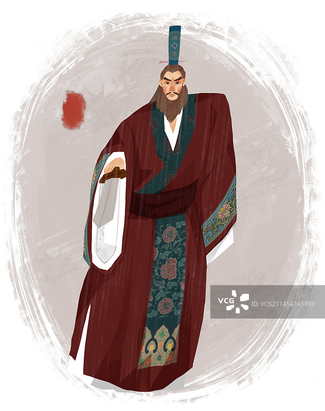 历史名人伍子胥插画图片素材