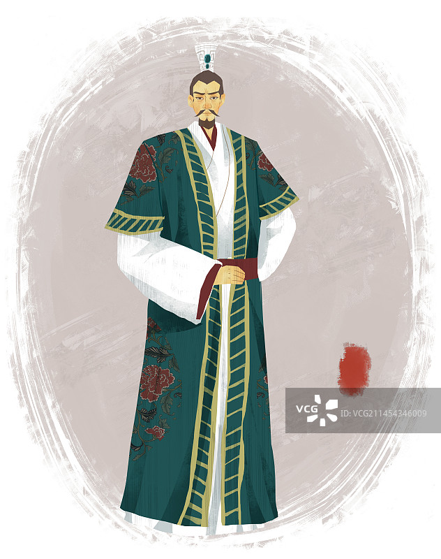 历史名人夫差插画图片素材