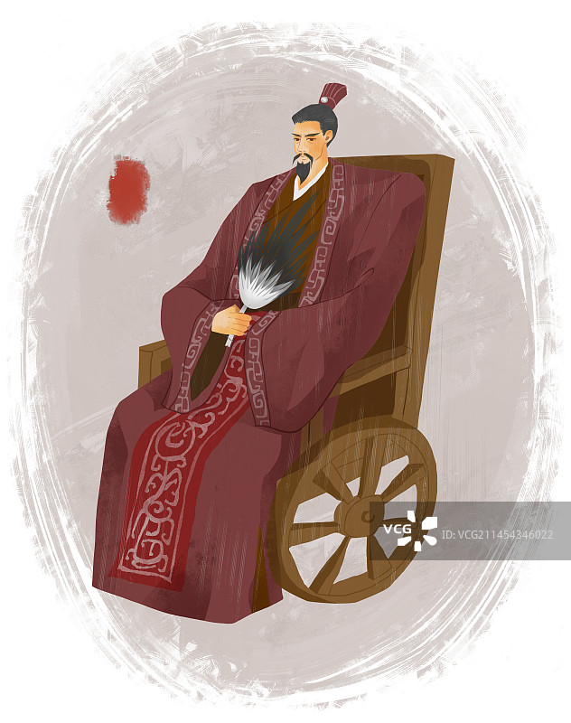 历史名人孙膑插画图片素材