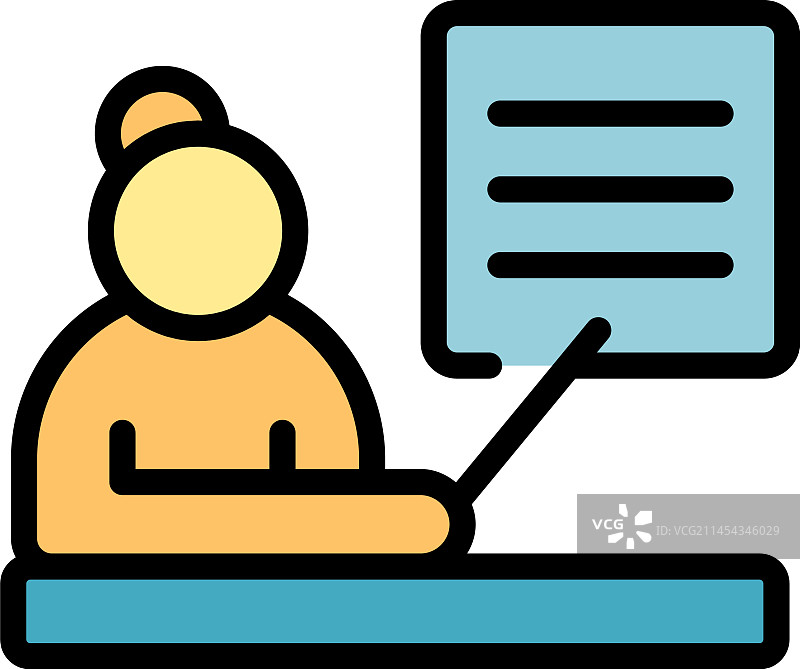 老师授课图标（扁平风格）图片素材