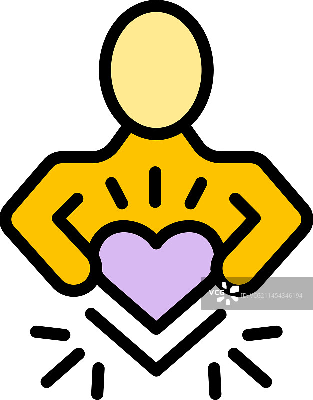 保持爱心图标扁平化图片素材