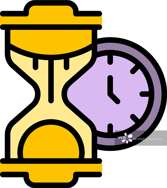 冥想沙漏扁平图标图片素材