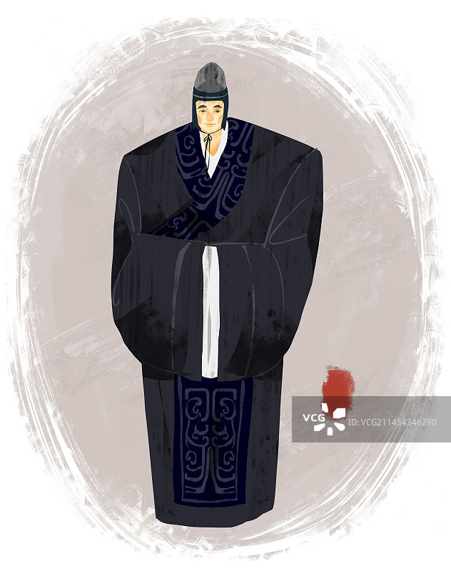 历史名人赵高插画图片素材