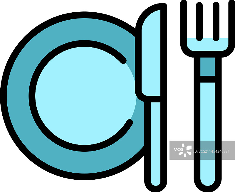 派对餐具图标（扁平风格）图片素材