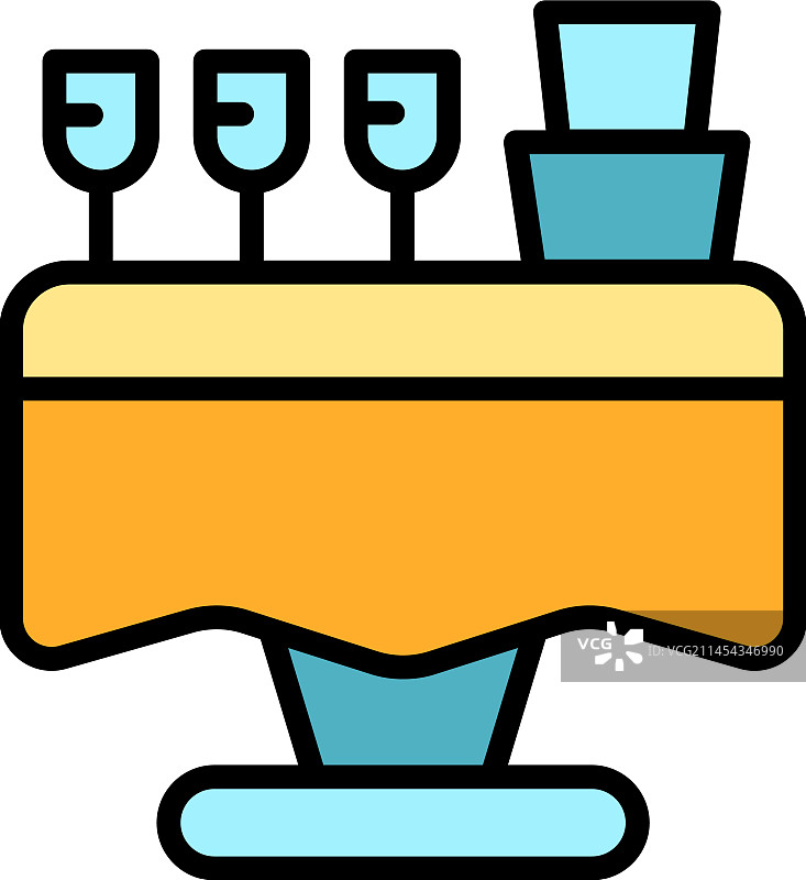 仪式桌子图标（扁平风格）图片素材