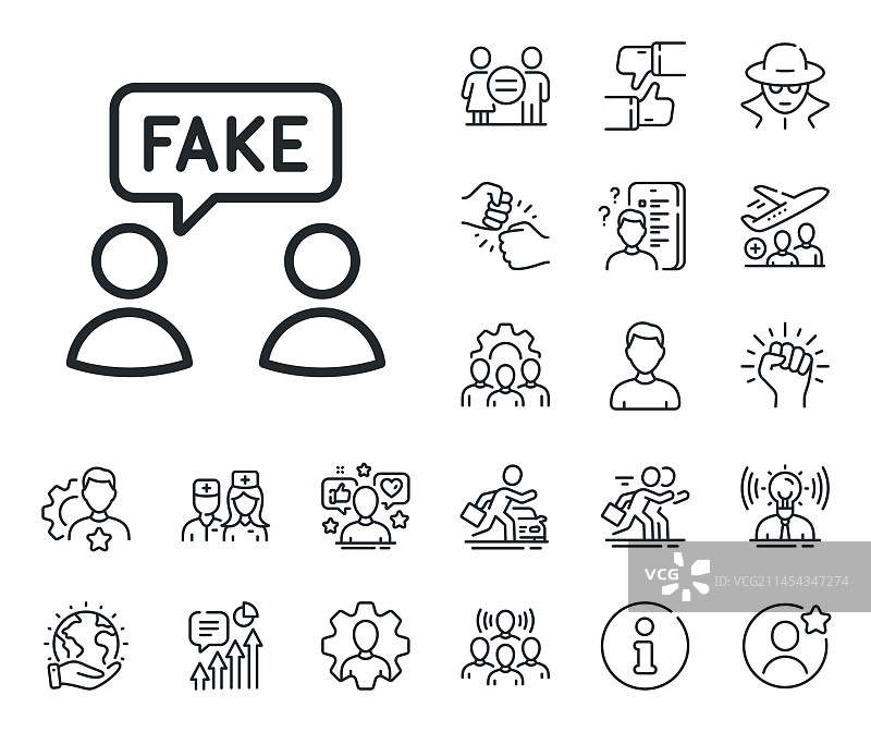虚假信息线性图标社交宣传标志图片素材