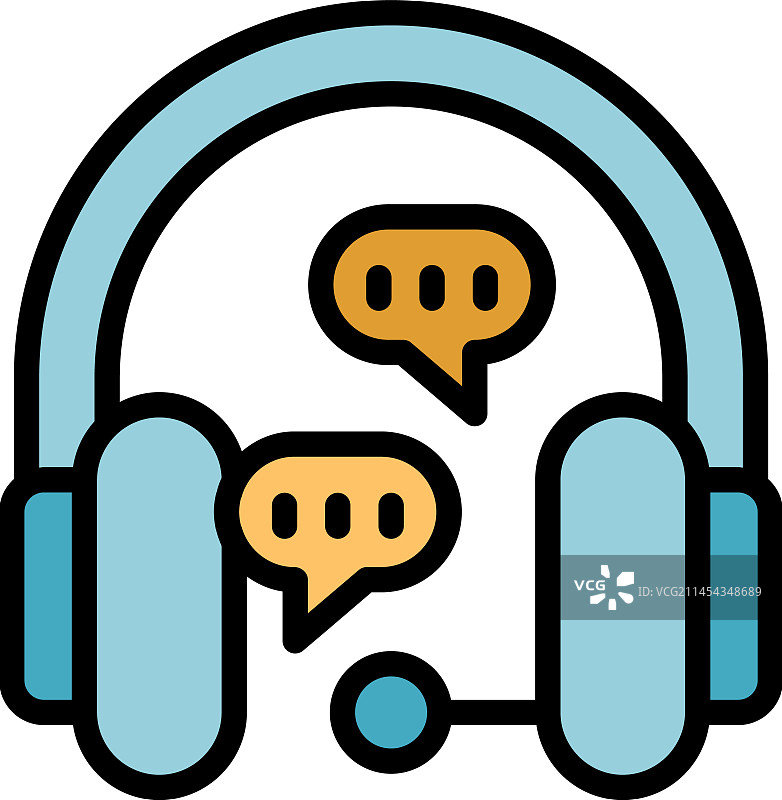 员工耳机扁平图标图片素材