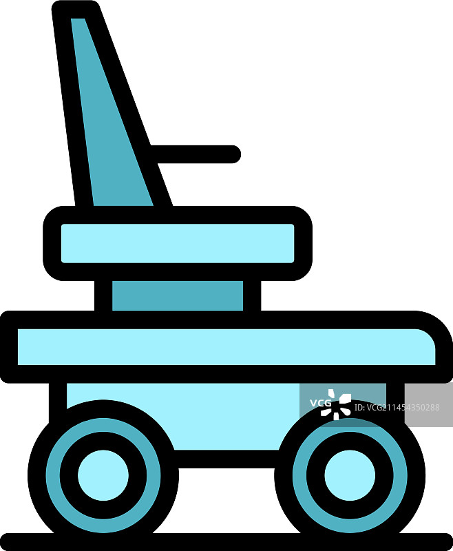 电动轮椅运输扁平图标图片素材