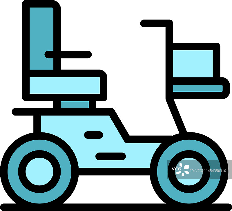 男人电动轮椅图标（扁平风格）图片素材
