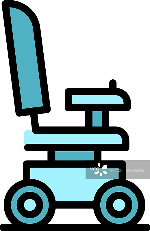 自动电动轮椅图标（扁平风格）图片素材