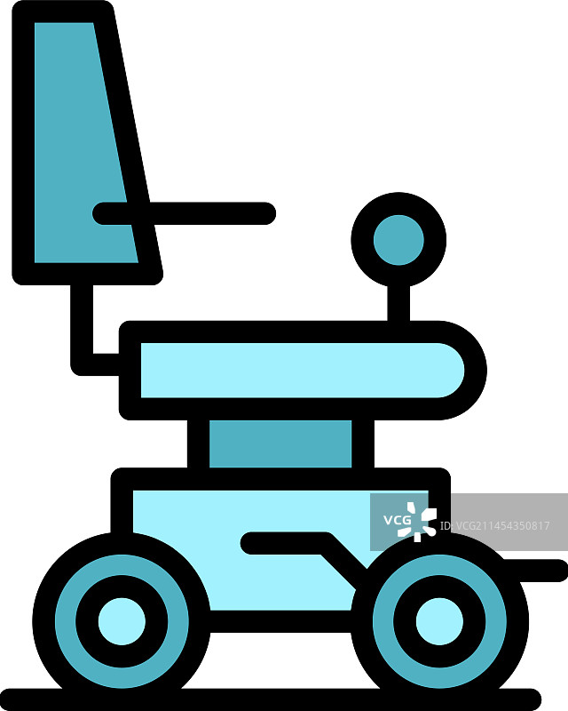 医疗电动轮椅扁平图标图片素材