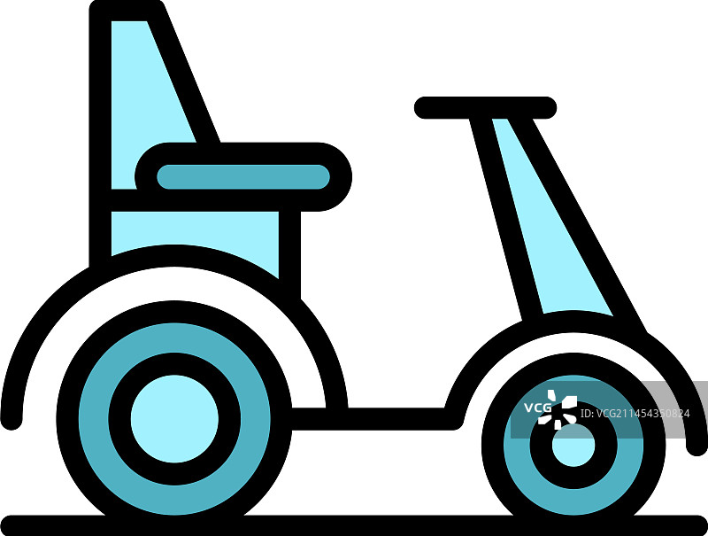旧电动轮椅扁平图标图片素材