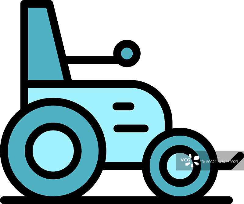 电动轮椅头枕扁平图标图片素材