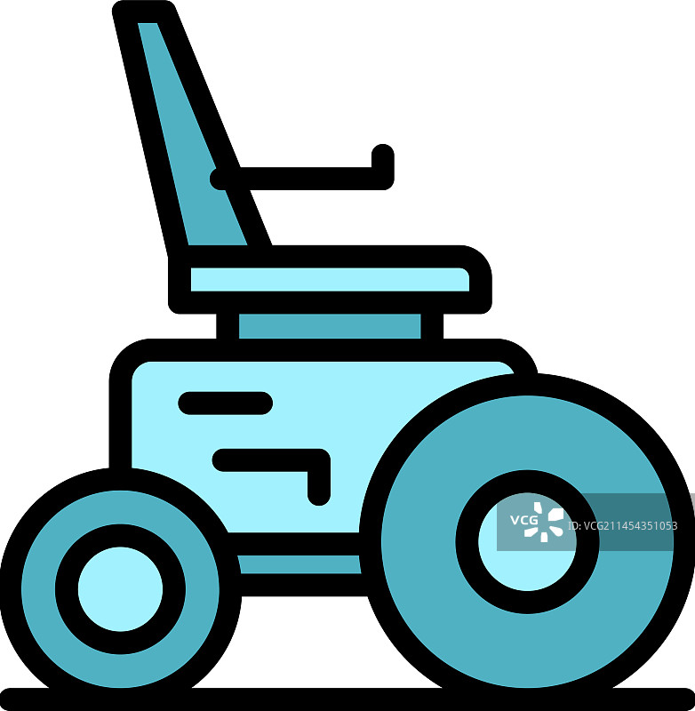 电动轮椅扁平图标图片素材