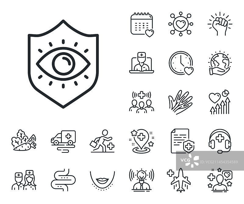 眼部保护线条图标眼科诊所标志图片素材