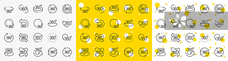 360度线条图标旋转箭头VR全景图片素材