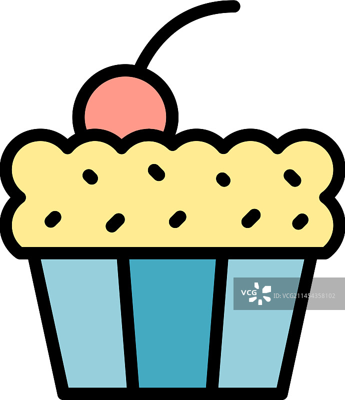 澳大利亚纸杯蛋糕扁平图标图片素材