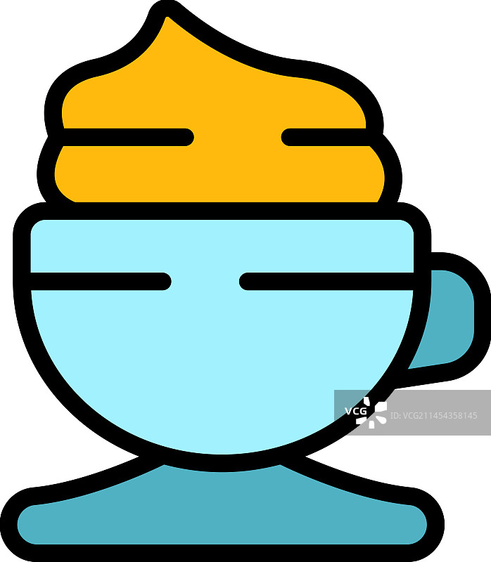 奶油冰淇淋扁平图标图片素材