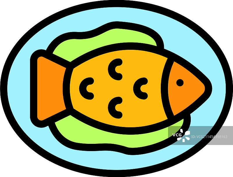 奥地利鱼图标（扁平风格）图片素材