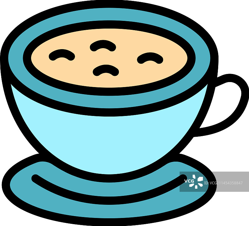 热咖啡杯扁平图标图片素材