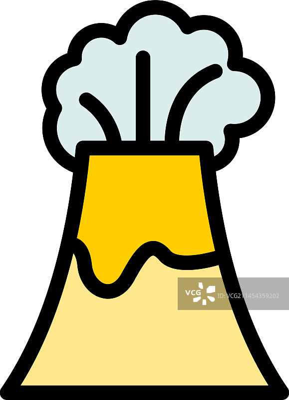 火山岛扁平图标图片素材