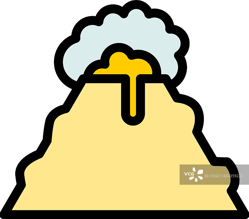 火山地壳扁平图标图片素材