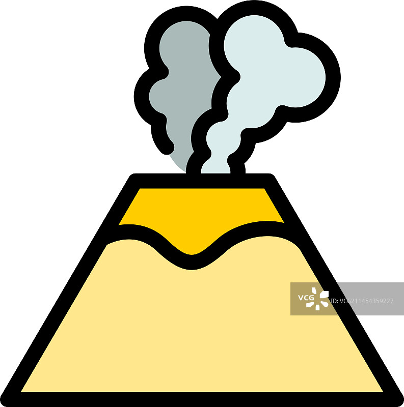 扁平风格的石火山图标图片素材