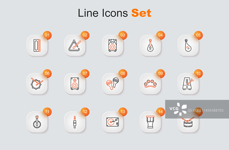 鼓槌、鼓和非洲打击乐器图标图片素材