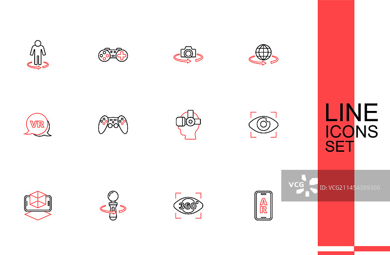 线条图案：增强现实AR、360度视角VR图片素材