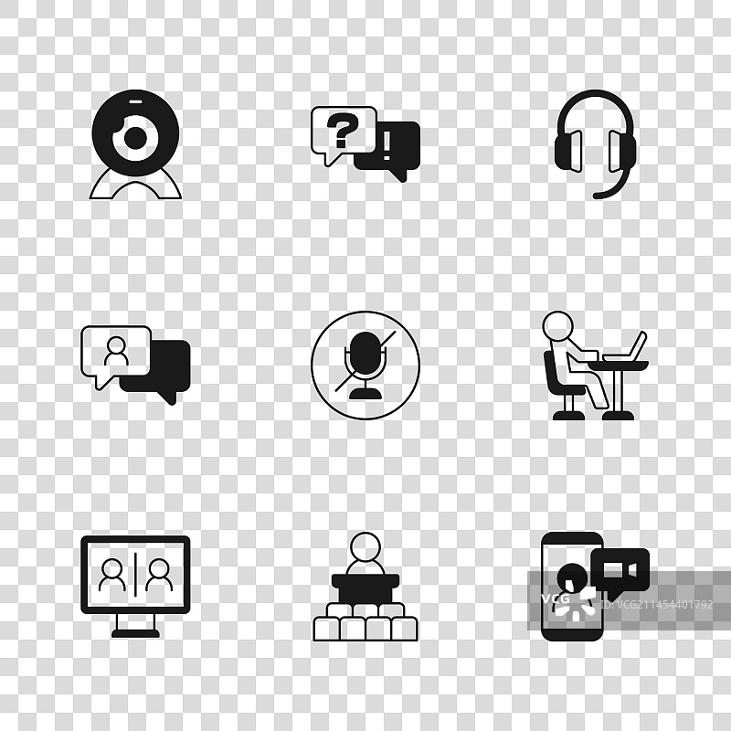 扬声器自由职业者视频聊天会议静音套装图片素材