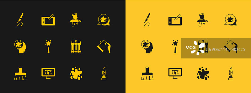 油漆喷漆罐套装：带设计程序的电脑、蜡图片素材