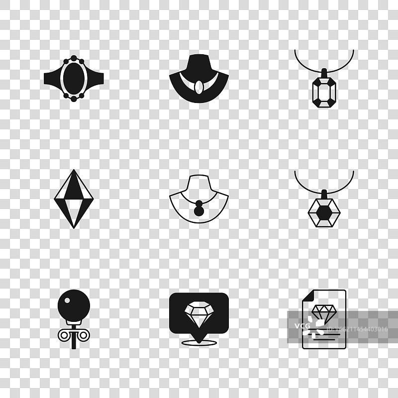 钻石吊坠项链证书套装图片素材