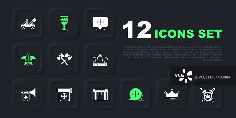 国王皇冠盾牌与剑交叉图案图片素材