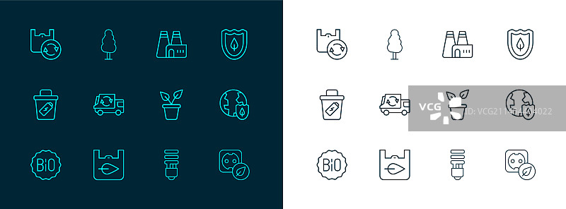 树叶购物袋回收盾牌图片素材