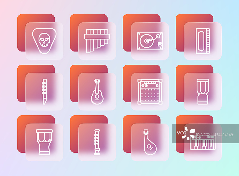 口琴、长笛和吉他图片素材